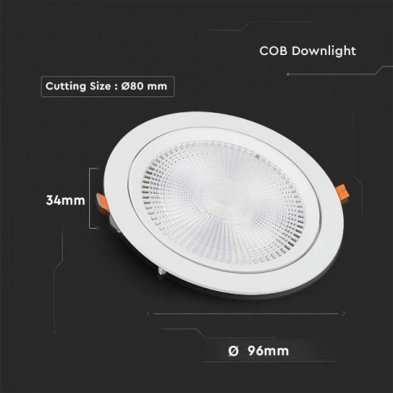 Spot LED 10W orientabil cu CIP SAMSUNG Rotund Alb Rece
