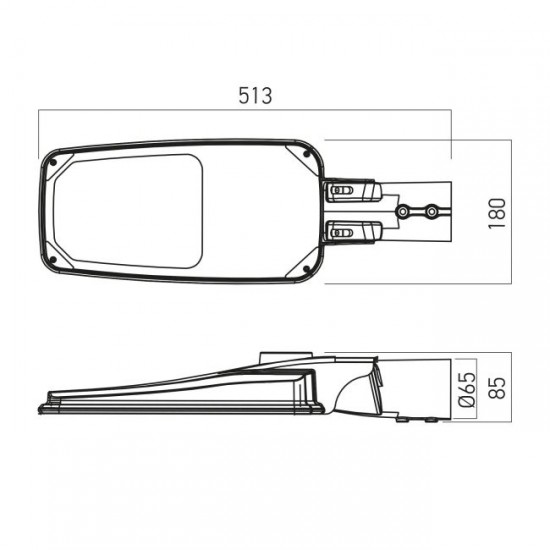 Corp de iluminat stradal LED 30-40W XSTREET corp gri cu unghi reglabil IP65