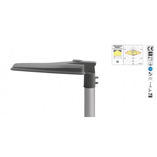 Corp de iluminat stradal LED 70-80W XSTREET corp gri cu unghi reglabil IP65