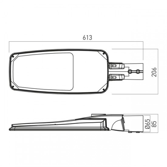 Corp de iluminat stradal LED 70-80W XSTREET corp gri cu unghi reglabil IP65