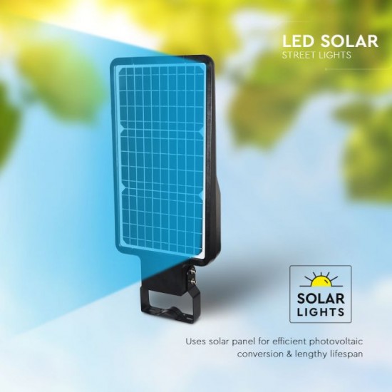 Lampa LED stradala solara 40W cu senzor si telecomanda Alb Neutru