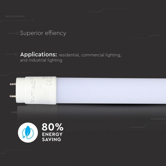 Tub LED T8 20W 150 cm Nano Plastic Alb Rece