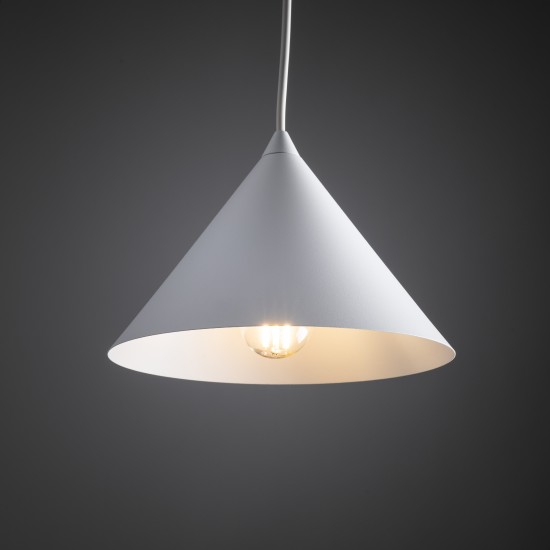 LAMPĂ PANDANTĂ ALBĂ CONO S 1XE27