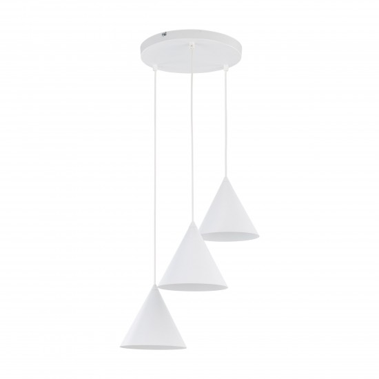 LAMPĂ PANDANTĂ CONO WHITE 3 ROȚI