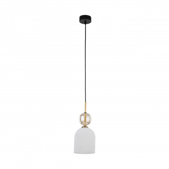 LAMPĂ PANDANTĂ ALBĂ SOPHIA COGNAC 1XE14