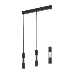 VIVIEN LAMPĂ PANDANTĂ NEGRU/AURIE 3 FÂȘII